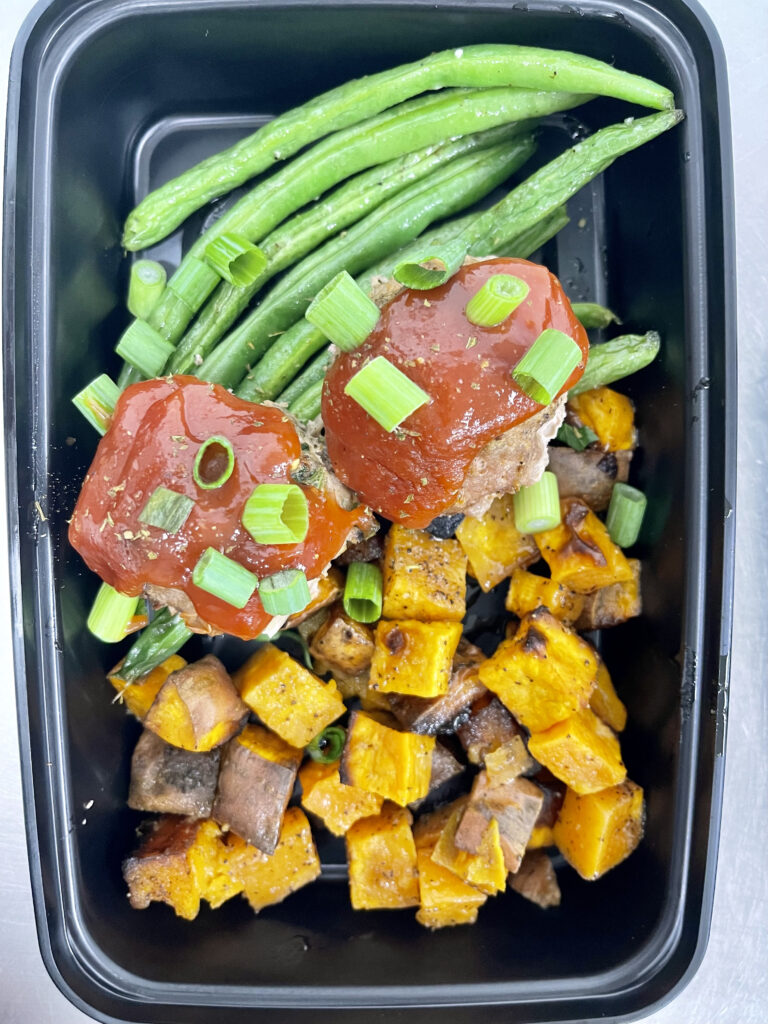 Meatloaf Turkey Meatballs, Sweet Potatoes, Green Beans (GF,DF)