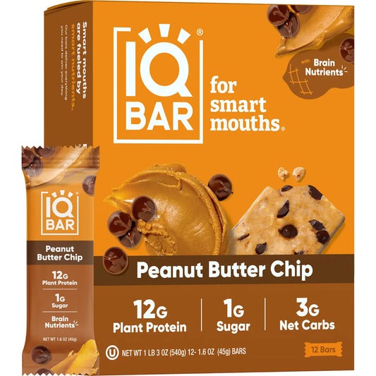 IQBAR Peanut Butter Chip | Brain + Body Keto Protein Bars